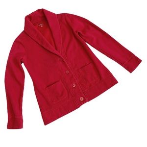 Merona Red Cardigan Collar Sweatshirt Medium